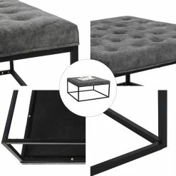 Coupon 🎉 Adeco Square Ottoman Coffee Table Metal Base Velvet Fabric Footstool ⌛ -Adeco Shop Adeco Square Ottoman Coffee Table Metal Base Velvet Fabric Footstool 9