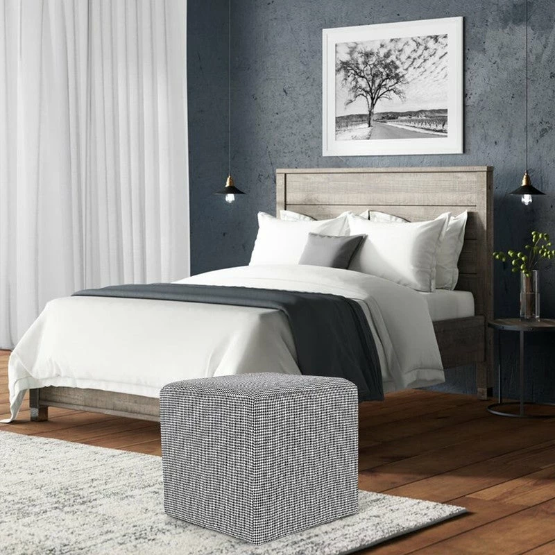 Coupon ⭐ Adeco Square Ottoman Foot Rest Stool Small Fabric Cube Footstool Black/white ✨ 17 Coupon ⭐ Adeco Square Ottoman Foot Rest Stool Small Fabric Cube Footstool Black/white ✨ - Image 15