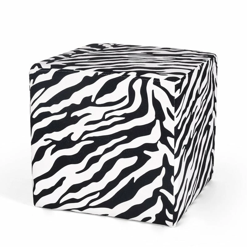 Coupon ⭐ Adeco Square Ottoman Foot Rest Stool Small Fabric Cube Footstool Black/white ✨ 7 Coupon ⭐ Adeco Square Ottoman Foot Rest Stool Small Fabric Cube Footstool Black/white ✨ - Image 5