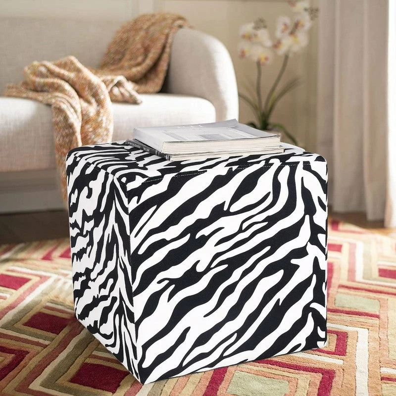 Coupon ⭐ Adeco Square Ottoman Foot Rest Stool Small Fabric Cube Footstool Black/white ✨ 3 Coupon ⭐ Adeco Square Ottoman Foot Rest Stool Small Fabric Cube Footstool Black/white ✨
