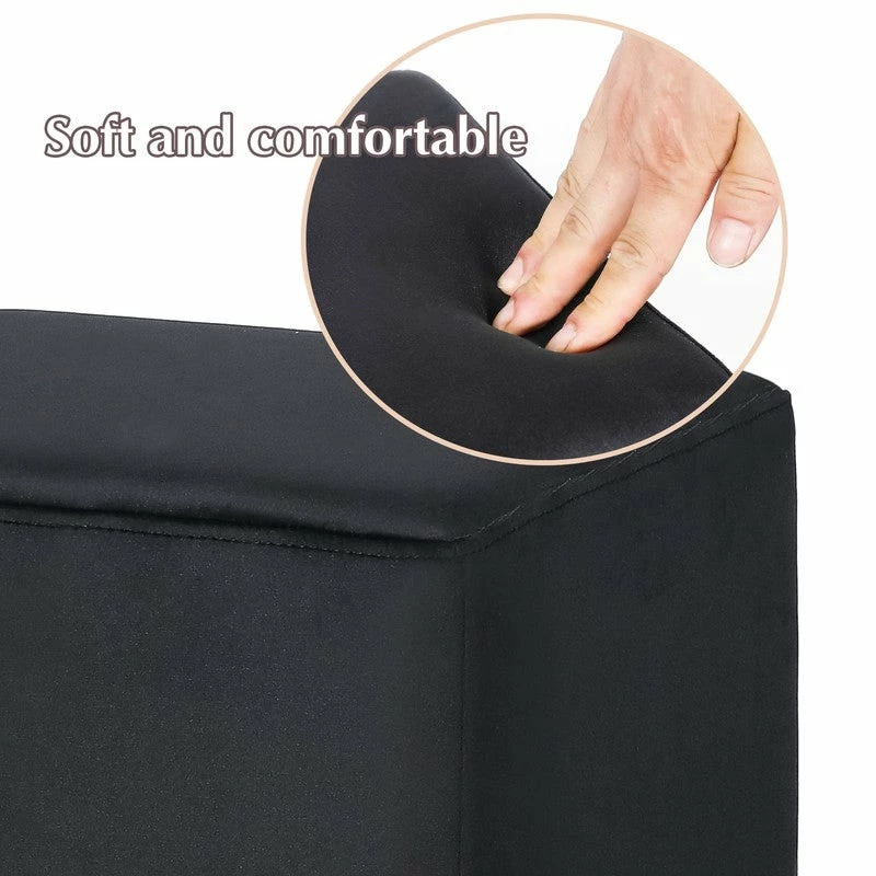 Coupon ๐ Adeco Square Ottoman Footrest Velvet Vanity Stool Gold Trim Footstool Navy ๐งจ 7 Coupon ๐ Adeco Square Ottoman Footrest Velvet Vanity Stool Gold Trim Footstool Navy ๐งจ - Image 5