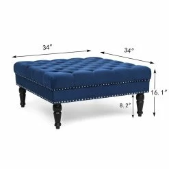 Discount 😀 Adeco Square Ottoman Tufted Bench Modern Stool Wood Leg And Caster 🛒 -Adeco Shop Adeco Square Ottoman Tufted Bench Modern Stool Wood Leg and Caster 3