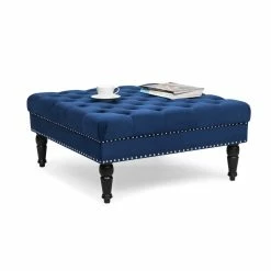Discount 😀 Adeco Square Ottoman Tufted Bench Modern Stool Wood Leg And Caster 🛒 -Adeco Shop Adeco Square Ottoman Tufted Bench Modern Stool Wood Leg and Caster 6