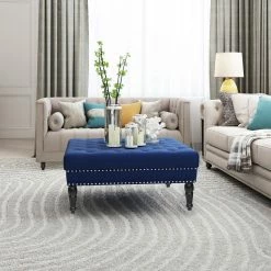 Discount 😀 Adeco Square Ottoman Tufted Bench Modern Stool Wood Leg And Caster 🛒 -Adeco Shop Adeco Square Ottoman Tufted Bench Modern Stool Wood Leg and Caster 9