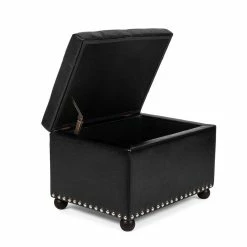 Best deal 🎉 Adeco Square Storage Ottoman Bonded Leather Bench Tufted Footstool 🛒 -Adeco Shop Adeco Square Storage Ottoman Bonded Leather Bench Tufted Footstool 6