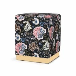 Brand new 🎉 Adeco Square Velvet Ottoman Upholstered Stool Vanity Gold Plating Base Palm ⭐ -Adeco Shop Adeco Square Velvet Ottoman Upholstered Stool Vanity Gold Plating Base 10