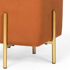 Promo ⭐ Adeco Square Velvet Storage Ottoman Multi-Function Vanity Footrest Orange 🌟 -Adeco Shop Adeco Square Velvet Storage Ottoman Multi Function Vanity Footrest 6