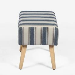Brand new ✔️ Adeco Stool Seat-Modern Simple Nordic Stripes-17 Inches Height Ottoman Footrest, Blue Stripes 💯 -Adeco Shop Adeco Stool Seat Modern Simple Nordic Stripes 17 Inches Height Ottoman Footrest2C Blue Stripes 3