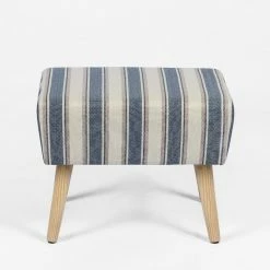 Brand new ✔️ Adeco Stool Seat-Modern Simple Nordic Stripes-17 Inches Height Ottoman Footrest, Blue Stripes 💯 -Adeco Shop Adeco Stool Seat Modern Simple Nordic Stripes 17 Inches Height Ottoman Footrest2C Blue Stripes 4