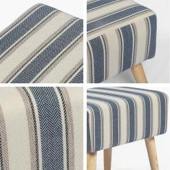 Brand new ✔️ Adeco Stool Seat-Modern Simple Nordic Stripes-17 Inches Height Ottoman Footrest, Blue Stripes 💯 -Adeco Shop Adeco Stool Seat Modern Simple Nordic Stripes 17 Inches Height Ottoman Footrest2C Blue Stripes 5