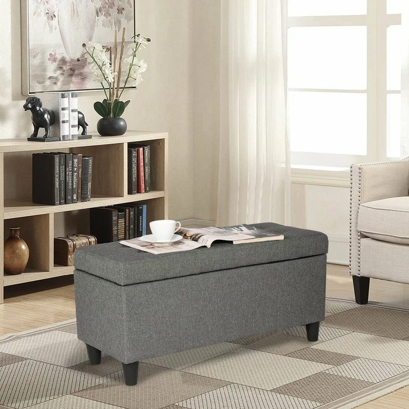 Best Pirce ❤️ Adeco Storage Ottoman Bed Bench Fabric Tufted Upholstered Foot Stool Teal ⭐ 4 Best Pirce ❤️ Adeco Storage Ottoman Bed Bench Fabric Tufted Upholstered Foot Stool Teal ⭐ - Image 2