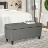 Best Pirce ❤️ Adeco Storage Ottoman Bed Bench Fabric Tufted Upholstered Foot Stool Teal ⭐