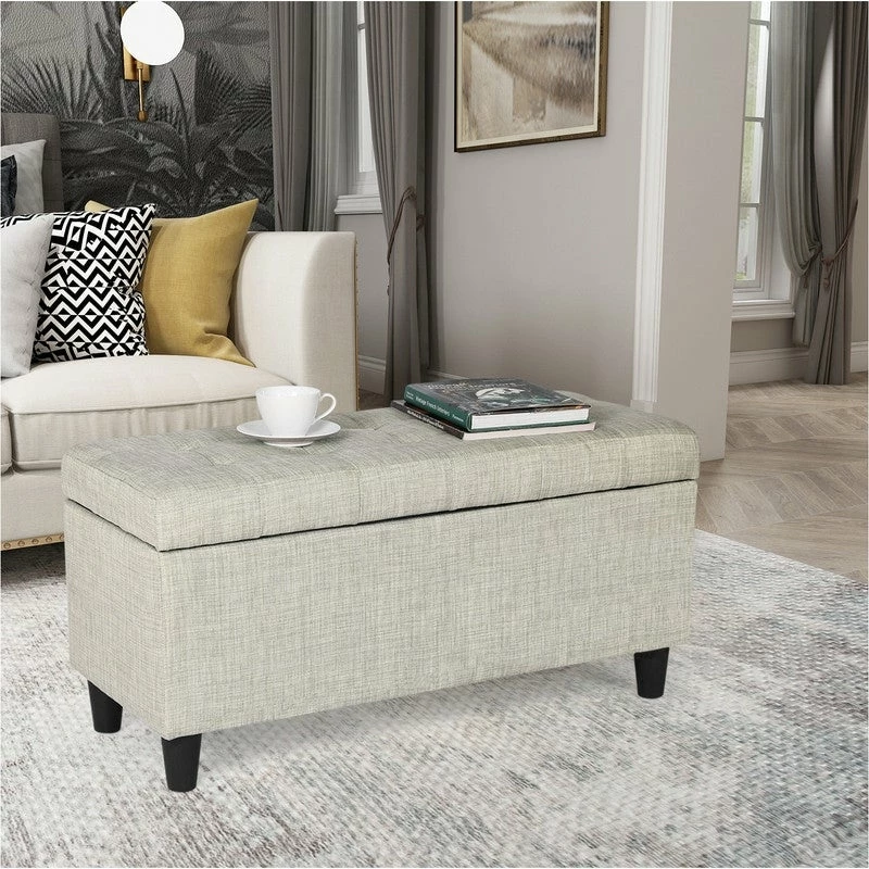 Best Pirce ❤️ Adeco Storage Ottoman Bed Bench Fabric Tufted Upholstered Foot Stool Teal ⭐ 15 Best Pirce ❤️ Adeco Storage Ottoman Bed Bench Fabric Tufted Upholstered Foot Stool Teal ⭐ - Image 13