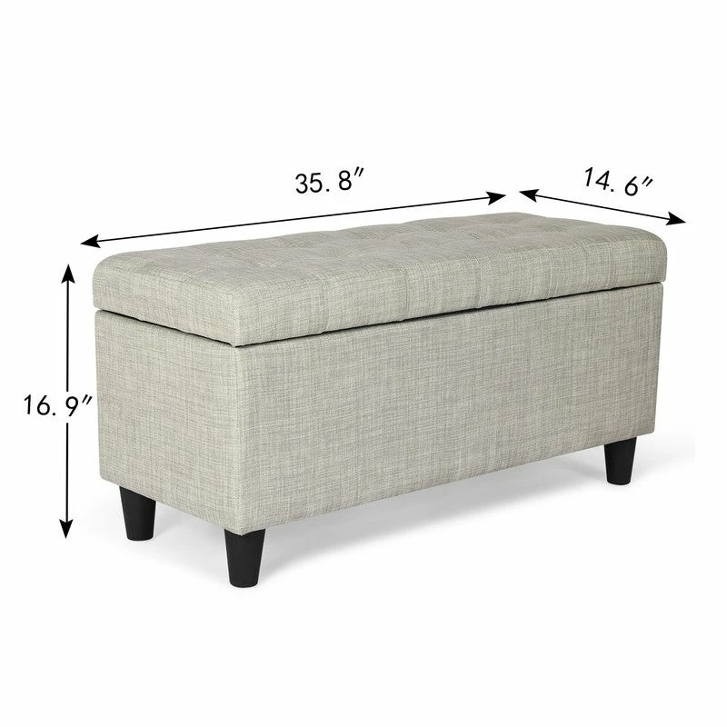 Best Pirce ❤️ Adeco Storage Ottoman Bed Bench Fabric Tufted Upholstered Foot Stool Teal ⭐ 17 Best Pirce ❤️ Adeco Storage Ottoman Bed Bench Fabric Tufted Upholstered Foot Stool Teal ⭐ - Image 15