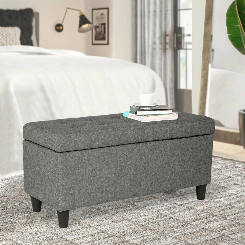 Best Pirce ❤️ Adeco Storage Ottoman Bed Bench Fabric Tufted Upholstered Foot Stool Teal ⭐ 3 Best Pirce ❤️ Adeco Storage Ottoman Bed Bench Fabric Tufted Upholstered Foot Stool Teal ⭐