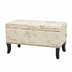 Wholesale 🔥 Adeco Storage Ottoman Bench Fabric Patterned Rectangular Toy Chests Grey 🛒 -Adeco Shop Adeco Storage Ottoman Bench Fabric Patterned Rectangular Toy Chests 6