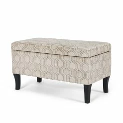 Wholesale 🔥 Adeco Storage Ottoman Bench Fabric Patterned Rectangular Toy Chests Grey 🛒 -Adeco Shop Adeco Storage Ottoman Bench Fabric Patterned Rectangular Toy Chests 7