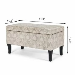 Wholesale 🔥 Adeco Storage Ottoman Bench Fabric Patterned Rectangular Toy Chests Grey 🛒 -Adeco Shop Adeco Storage Ottoman Bench Fabric Patterned Rectangular Toy Chests 8