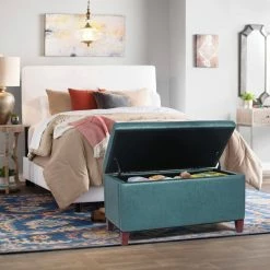 New 🛒 Adeco Storage Ottoman Bench Faux Leather Rectangular Assembly Required ✨ -Adeco Shop Adeco Storage Ottoman Bench Faux Leather Rectangular Assembly Required 2