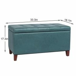 New 🛒 Adeco Storage Ottoman Bench Faux Leather Rectangular Assembly Required ✨ -Adeco Shop Adeco Storage Ottoman Bench Faux Leather Rectangular Assembly Required 4