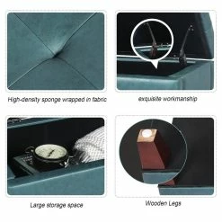 New 🛒 Adeco Storage Ottoman Bench Faux Leather Rectangular Assembly Required ✨ -Adeco Shop Adeco Storage Ottoman Bench Faux Leather Rectangular Assembly Required 9