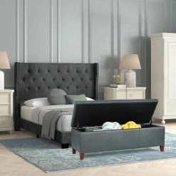 Brand new 🤩 Adeco Storage Ottoman Bench Rectangular Foot Rest Stool Leathaire Fabric Blue 🥰 -Adeco Shop Adeco Storage Ottoman Bench Rectangular Foot Rest Stool Leathaire Fabric 11