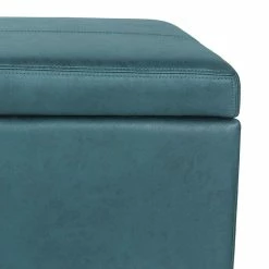 Brand new 🤩 Adeco Storage Ottoman Bench Rectangular Foot Rest Stool Leathaire Fabric Blue 🥰 -Adeco Shop Adeco Storage Ottoman Bench Rectangular Foot Rest Stool Leathaire Fabric 8