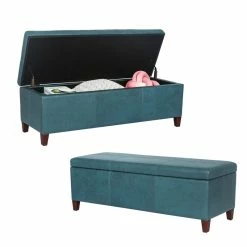 Brand new 🤩 Adeco Storage Ottoman Bench Rectangular Foot Rest Stool Leathaire Fabric Blue 🥰 -Adeco Shop Adeco Storage Ottoman Bench Rectangular Foot Rest Stool Leathaire Fabric 9