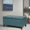 Buy 🔔 Adeco Storage Ottoman Bench Rectangular PU Leather Assembly Required Blue ✨ -Adeco Shop Adeco Storage Ottoman Bench Rectangular PU Leather Assembly Required