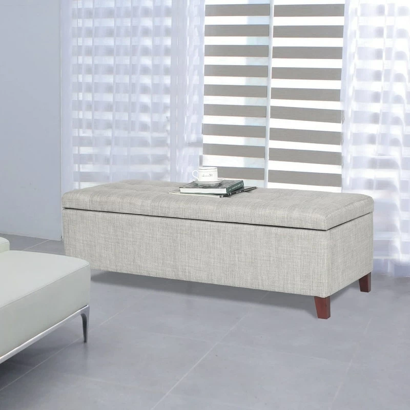 Brand new ⭐ Adeco Storage Ottoman Bench Rectangular Upholstered / Need To Assemble 👏 4 Brand new ⭐ Adeco Storage Ottoman Bench Rectangular Upholstered / Need To Assemble 👏 - Image 2