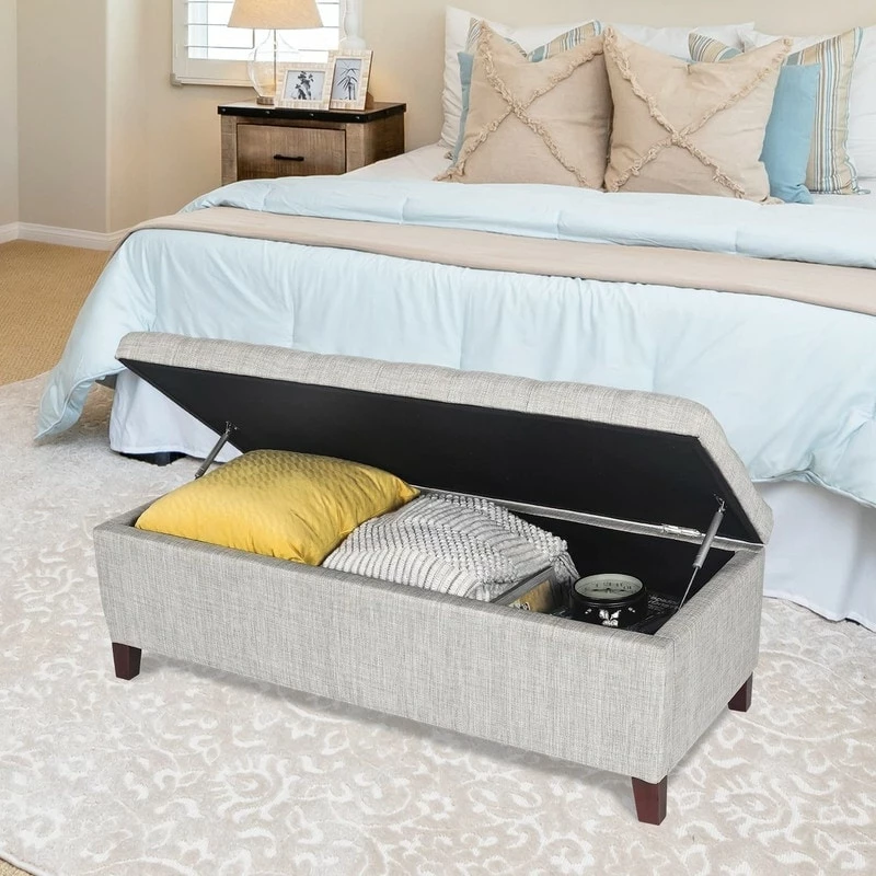 Brand new ⭐ Adeco Storage Ottoman Bench Rectangular Upholstered / Need To Assemble 👏 5 Brand new ⭐ Adeco Storage Ottoman Bench Rectangular Upholstered / Need To Assemble 👏 - Image 3