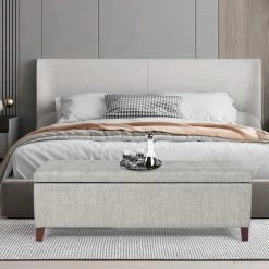 Brand new ⭐ Adeco Storage Ottoman Bench Rectangular Upholstered / Need To Assemble 👏