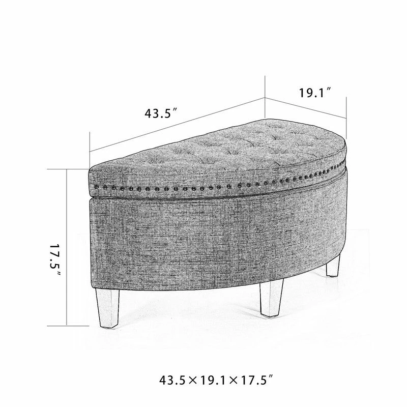 Promo 🔥 Adeco Storage Ottoman Bench Tufted Half Moon Bench (Steelblue) ✔️ 7 Promo 🔥 Adeco Storage Ottoman Bench Tufted Half Moon Bench (Steelblue) ✔️ - Image 5
