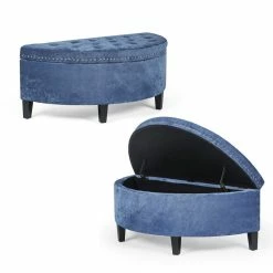 Promo 🔥 Adeco Storage Ottoman Bench Tufted Half Moon Bench (Steelblue) ✔️ 15 Promo 🔥 Adeco Storage Ottoman Bench Tufted Half Moon Bench (Steelblue) ✔️ -Adeco Shop Adeco Storage Ottoman Bench Tufted Half Moon Bench 28Steelblue29 5