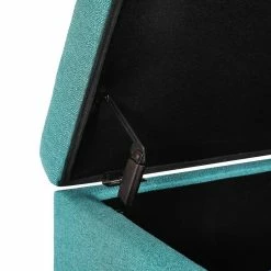Buy 😀 Adeco Storage Ottoman Fabric Upholstered Bench Hinged Lid Footrest Blue 👍 -Adeco Shop Adeco Storage Ottoman Fabric Upholstered Bench Hinged Lid Footrest 11