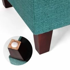 Buy 😀 Adeco Storage Ottoman Fabric Upholstered Bench Hinged Lid Footrest Blue 👍 -Adeco Shop Adeco Storage Ottoman Fabric Upholstered Bench Hinged Lid Footrest 12