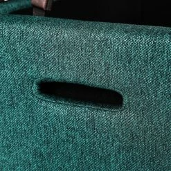 Buy 😀 Adeco Storage Ottoman Fabric Upholstered Bench Hinged Lid Footrest Blue 👍 -Adeco Shop Adeco Storage Ottoman Fabric Upholstered Bench Hinged Lid Footrest 4