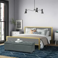 Cheapest ✔️ Adeco Storage Ottoman Faux Leather Button Tufted Bench Rectangle Footrest Blue 🤩 -Adeco Shop Adeco Storage Ottoman Faux Leather Button Tufted Bench Rectangle Footrest 10