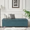 Cheapest ✔️ Adeco Storage Ottoman Faux Leather Button Tufted Bench Rectangle Footrest Blue 🤩 -Adeco Shop Adeco Storage Ottoman Faux Leather Button Tufted Bench Rectangle Footrest