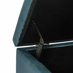 Cheapest ✔️ Adeco Storage Ottoman Faux Leather Button Tufted Bench Rectangle Footrest Blue 🤩 -Adeco Shop Adeco Storage Ottoman Faux Leather Button Tufted Bench Rectangle Footrest 4