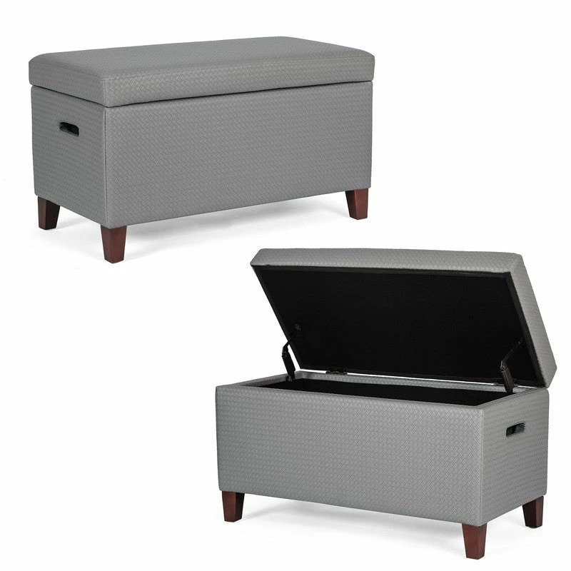 Promo 🛒 Adeco Storage Ottoman Faux Leather Weaving Footrest Stool Long Bench Brown 🤩 16 Promo 🛒 Adeco Storage Ottoman Faux Leather Weaving Footrest Stool Long Bench Brown 🤩 - Image 14