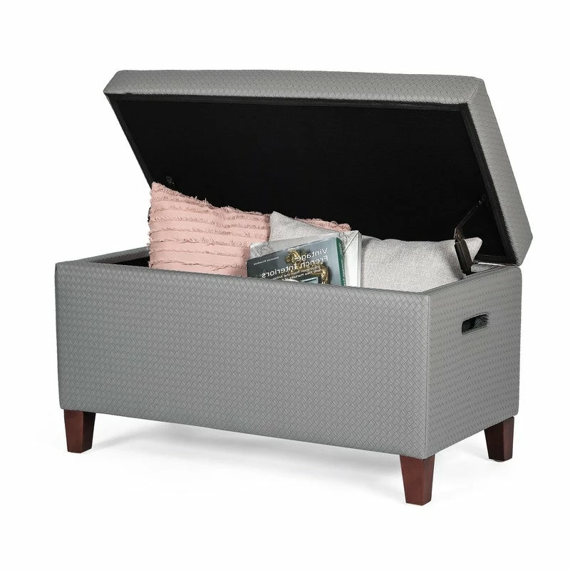 Promo 🛒 Adeco Storage Ottoman Faux Leather Weaving Footrest Stool Long Bench Brown 🤩 17 Promo 🛒 Adeco Storage Ottoman Faux Leather Weaving Footrest Stool Long Bench Brown 🤩 - Image 15