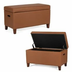 Promo 🛒 Adeco Storage Ottoman Faux Leather Weaving Footrest Stool Long Bench Brown 🤩 20 Promo 🛒 Adeco Storage Ottoman Faux Leather Weaving Footrest Stool Long Bench Brown 🤩 -Adeco Shop Adeco Storage Ottoman Faux Leather Weaving Footrest Stool Long Bench 3