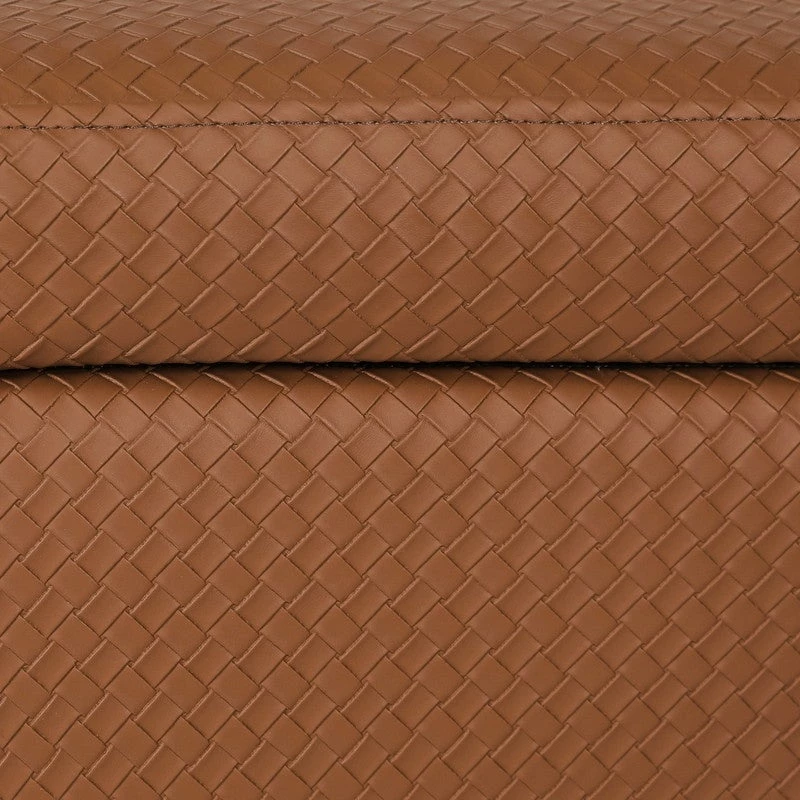 Promo 🛒 Adeco Storage Ottoman Faux Leather Weaving Footrest Stool Long Bench Brown 🤩 9 Promo 🛒 Adeco Storage Ottoman Faux Leather Weaving Footrest Stool Long Bench Brown 🤩 - Image 7