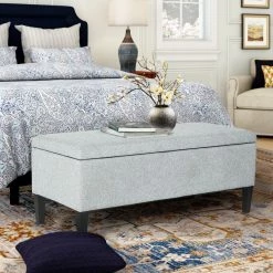 New 👍 Adeco Storage Ottoman Linen Rectangular Entryway End Of Bed Bench DIY Assemble Beige ✔️ -Adeco Shop Adeco Storage Ottoman Linen Rectangular Entryway End of Bed Bench DIY Assemble 10