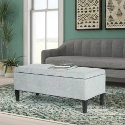 New 👍 Adeco Storage Ottoman Linen Rectangular Entryway End Of Bed Bench DIY Assemble Beige ✔️ -Adeco Shop Adeco Storage Ottoman Linen Rectangular Entryway End of Bed Bench DIY Assemble 11