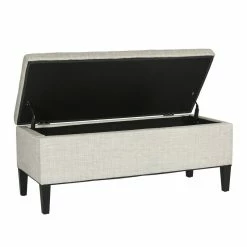 New 👍 Adeco Storage Ottoman Linen Rectangular Entryway End Of Bed Bench DIY Assemble Beige ✔️ -Adeco Shop Adeco Storage Ottoman Linen Rectangular Entryway End of Bed Bench DIY Assemble 5