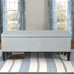 New 👍 Adeco Storage Ottoman Linen Rectangular Entryway End Of Bed Bench DIY Assemble Beige ✔️ -Adeco Shop Adeco Storage Ottoman Linen Rectangular Entryway End of Bed Bench DIY Assemble 9