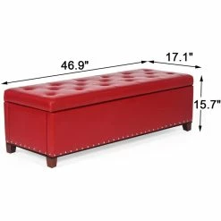 Cheap 😉 Adeco Storage Ottoman PU Leather Bench Footstool DIY Assembly Required ⌛ -Adeco Shop Adeco Storage Ottoman PU Leather Bench Footstool DIY Assembly Required 3