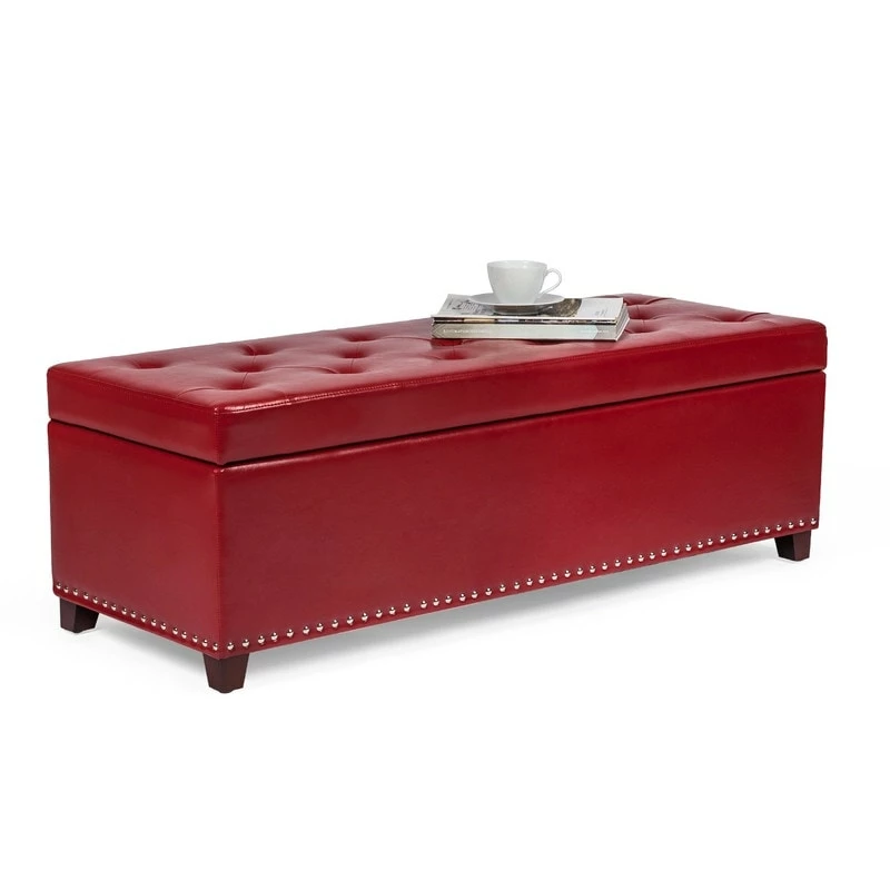 Outlet โญ Adeco Storage Ottoman PU Leather Tufted Bench Home Foot Rest ๐ 4 Outlet โญ Adeco Storage Ottoman PU Leather Tufted Bench Home Foot Rest ๐ - Image 2